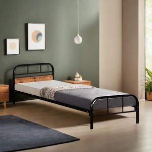 Cadre de lit simple moderne et antique KD-1514 tête de lit à panneau en métal noir mat Queen Size Bedroom Home Premium Grade Iron Furniture - Product Image 3