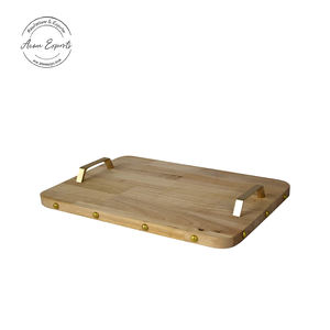 Juego de bandejas de madera para servir Diseño floral vibrante Uso multiusos para cocina Comedor o decoración Opción duradera y elegante - Product Image 4