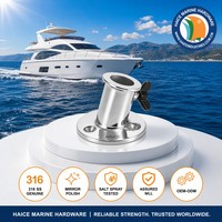 Support de mât de drapeau en acier inoxydable 316 pour montage en haut, 1 pouce (25 mm), 85 degrés, accessoire de quincaillerie pour yacht et bateau