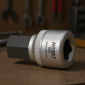 Hazet Extra Short Square 1/2'' Screwdriver <b>Socket</b> with Knurling Hexagonal Design - Product Image 3