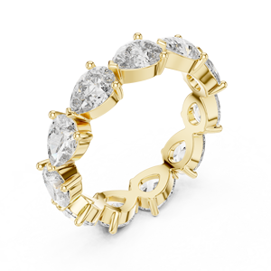 Anillo Unisex de Oro Amarillo de 10k para Uso Diario, Ajustable, con Corte de Pera Clásico, Diamante de Laboratorio, Regalo de Compromiso o Celebración - Product Image 2