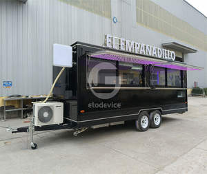 Remorques de camions de restauration rapide carrées, chariots à snacks entièrement équipés avec équipement frigorifique, construction en tôle galvanisée - Product Image 2