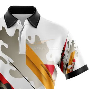 Polos sublimés OEM, logo personnalisé, vêtements de sport pour hommes Funky Racing, t-shirts polo de golf en polyester à séchage rapide, fléchettes - Product Image 4