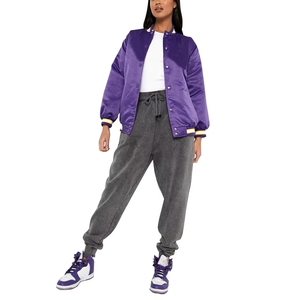 Chaqueta Varsity de Lona Tejida Transpirable para Mujer, Unisex, Color Personalizado, Chaqueta Universitaria Personalizada, Impermeable, Resistente al Viento, Económica - Product Image 1