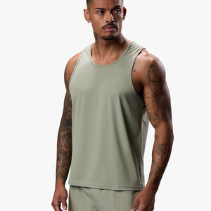 Wholesale Custom logo Athletic Men's Tank Top Sleeveless Travel Vest Gym <b>Running</b> Workout <b>Singlets</b> Cotton Blank Tank Tops For Men - Product Image 1