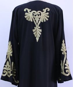 Abaya negra con bordado trasero y delantero Lo mejor para el desgaste de la boda - Product Image 2