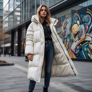 เสื้อโค้ทบุขนยาวกันลมสำหรับสตรีทเสื้อนอกสำหรับฤดูหนาวเสื้อโค้ทบุนวมตัวยาว - Product Image 2