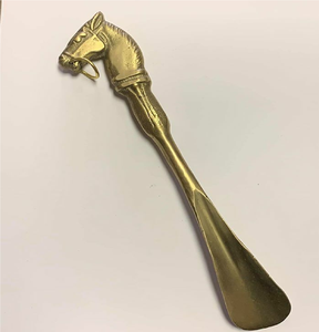 ที่โกยรองเท้าทองเหลืองขัดเงา รูปหัวม้า ดีไซน์หรูหรา งานประติมากรรมรูปสัตว์ คุณภาพดี ขายส่ง - Product Image 1