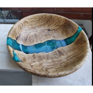 Nueva oferta, el mejor cuenco, resina de madera hecha a mano, fábrica al por mayor, cuencos de madera de resina, ensaladera creativa hecha a mano, ensaladeras de madera - Product Image 5