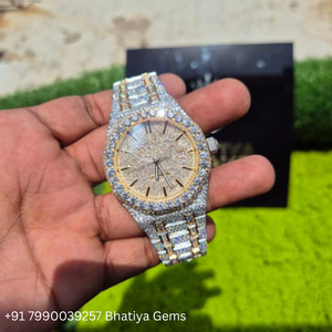 Totalmente pavimentado VVS Moissanite automático Hip Hop reloj de dos tonos oro plata octogonal bisel Pave Dial reloj de lujo para hombre - Product Image 2