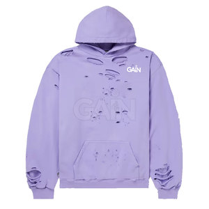 Sudaderas con Capucha para Hombre, Invierno 2025, Estilo Desgastado, Poliéster/Algodón, Secado Rápido y Transpirable, MOQ Bajo, Venta al Por Mayor - Product Image 1