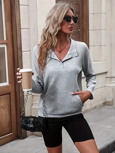 Sudadera Casual de Moda para Mujer, Manga Larga, Color Sólido, para Deportes y Fitness, Otoño Invierno, con Forro y Logotipo Frontal - Product Image 4