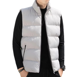 Fashion Style Streetwear Sleeveless Zipper Winter Front Customized Quilted Casual <b>Puffer</b> <b>Jacket</b> Men's <b>Vest</b> - Product Image 1