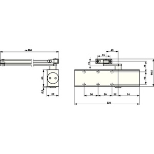 DORMAKABA TS 73 V Silver Scissor Door Closer EN 2-4 Without Linkage-<b>File</b> <b>Folder</b> Accessory - Product Image 4