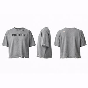 T-shirt vintage surdimensionné en coton lourd personnalisé pour homme, coupe ample, délavé, effet usé - Product Image 3