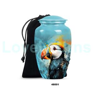 Urne adulte de crémation d'oiseau de macareux moine en aluminium unique de vente chaude pour les cendres humaines urne commémorative décorative pleine grandeur - Product Image 3