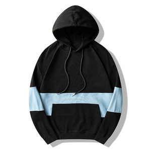 Sweat à capuche Colorblock chaud d'hiver pour hommes élégants pull en coton et polyester épais de haute qualité sweats à capuche avec logo personnalisé pour hommes - Product Image 1