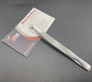 Pinzas de extensión de pestañas de acero inoxidable sostenibles con logotipo personalizado profesional, pinzas de pestañas con punta de fibra, tipo de volumen puntiagudo para extensiones - Product Image 4