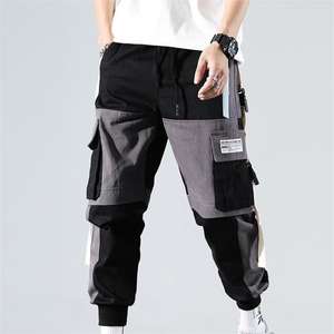 2024 SDS, pantalones de chándal Cargo negros informales para hombre, cintura media, ajuste holgado con rastreador de bolsillo y cinta, pantalones de chándal de Hip Hop - Product Image 5