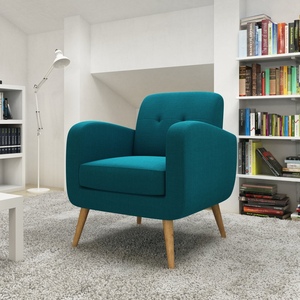Sillón Reclinable Giratorio de Cuero GSD68001 de Estilo Moderno con Patas de Madera, Sillón Individual para Oficina en Casa, Varios Colores - Product Image 3
