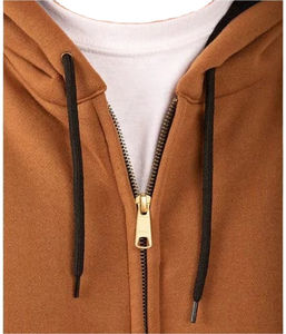 Sweat à capuche polaire zippé personnalisé pour hommes Streetwear Sweat à capuche tricoté à double fermeture éclair en coton polyester à motif solide 2026 - Product Image 2