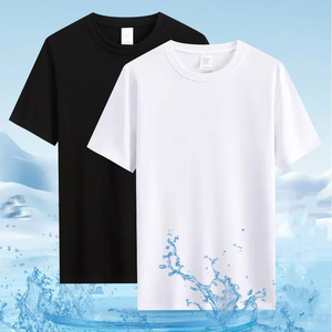 Camiseta Negra de Manga Corta para Hombre, Cuello Redondo, 100% Algodón Tejido, Oversize, Ecológica, Lisa, para Serigrafía, Casual - Product Image 5