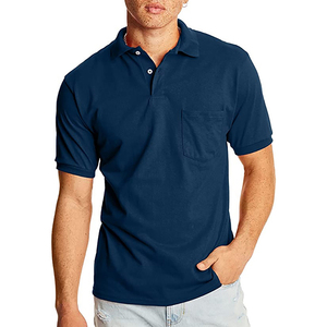 Polo de manga corta con bolsillo para hombre, estampado personalizado, de talla grande, transpirable, cuello vuelto, polos informales de negocios - Product Image 2