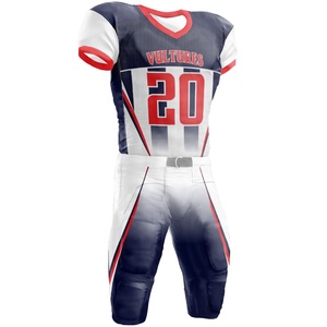 Uniforme de football américain personnalisé par sublimation OEM, créez votre propre design, 100% polyester, séchage rapide, respirant, vêtements de sport unisexes pour - Product Image 5