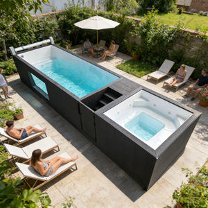 Piscina Elevada de Gran Capacidad de 40 Pies para Resort, Casa, Jardín Exterior, Acrílica, Duradera, con Chorro de Agua - Product Image 4