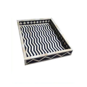 Direct Factory High Quality Wood Bone Inlay Serving <b>Tray</b> Luxury Indian Handmade for Home & Hotel <b>Kitchen</b> Use - Product Image 3