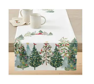 X-Mas Tree Printed Weihnachten Special Home Hotel Esstisch läufer 100% Bio-Baumwolle GOTS-Zertifikat maschinen wasch bare Matten