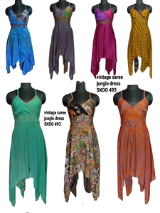 Vestido bohemio Vintage de seda y saree para mujer, artículo de jungla y de moda para niña y mujer - Product Image 2