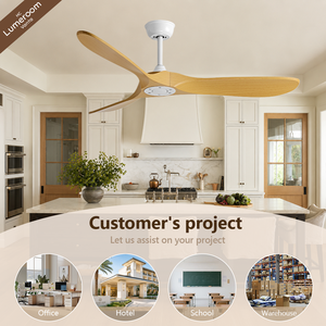 Ventilador de Techo Moderno de Madera de 42 Pulgadas Sin Luz, con 3 Aspas de Madera Sólida, Motor DC Silencioso y Control Remoto para Dormitorio - Product Image 4