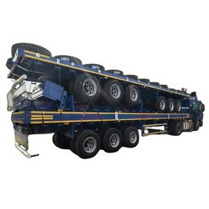 Semi-remorque plateau 3 essieux 12,5 m d'occasion pour transport de conteneurs 40 pieds, suspension pneumatique 45T - Product Image 4