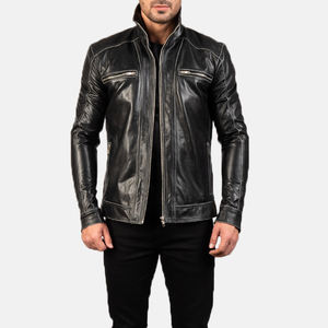 Veste en cuir de mouton pour homme, professionnelle, d'hiver, avec logo imprimé, personnalisable, imperméable, respirante, à prix avantageux - Product Image 2
