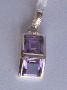 Shah Gems Women's Natural Amethyst Pendant in 925 Sterling Silver Bezel Setting Rose <b>Gold</b> <b>Number</b> Cartoon Pattern Charm Pendants - Product Image 1