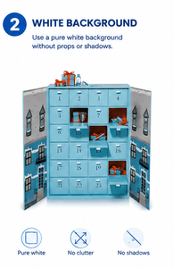 Custom Blue 24 Days Advent <b>Calendar</b> Box with Drawers Rigid Cardboard Christmas Blind Box Mystery Gift Packaging Wholesale - Product Image 3