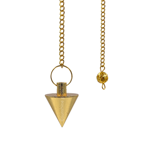 Pendules en métal de guérison pointe cône d'or petit pendule de radiesthésie en cuivre en acier pour Divination méditation pierre précieuse décor à la maison - Product Image 1