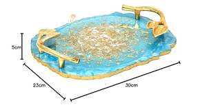 ชุดถาดเสิร์ฟหินเรซินความหนาแน่นสูงทำด้วยมือสุดหรูถาดเสิร์ฟสำหรับตกแต่งที่น่าทึ่ง - Product Image 6