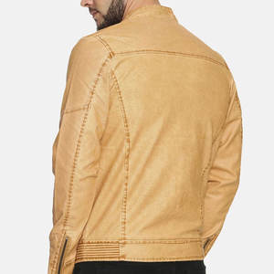 Chaqueta de Piel de Vaca Personalizada para Hombre, Estilo Vintage de Buena Calidad, Cuello Alto, Impermeable, Transpirable, Ecológica, con Cierre de Cremallera - Product Image 3