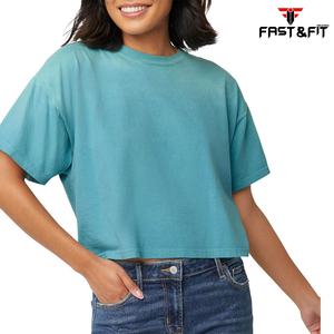 Nuevo estilo de dama de manga corta gimnasio Yoga Fitness entrenamiento camiseta tela de punto con decoración de plumas de longitud larga - Product Image 2