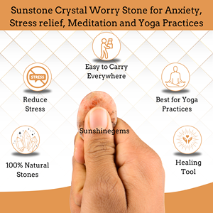 Pierre de soleil pierre d'inquiétude cristal ovale pouce pierre précieuse thérapie de cristal naturel Reiki Massage Chakra pierres d'inquiétude pour l'anxiété - Product Image 3