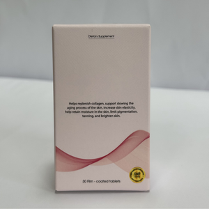 Usine directe pour les boîtes de compléments alimentaires de beauté au collagène |   Emballage en papier imprimé avec logo personnalisé pour les comprimés éclaircissants pour la peau - Product Image 1