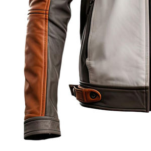 Veste en cuir élégante pour motard pour homme Couleur personnalisée 100% cuir Veste pour homme Veste en cuir ajustée personnalisée pour homme - Product Image 6