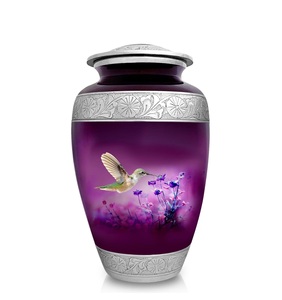 Urne violette pour cendres humaines grande urne de pêche de crémation décorative commémorative funéraire artisanale pour femmes et hommes taille personnalisée - Product Image 2