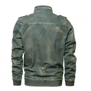 Veste Courte Vintage Homme 100% Coton Marron Uni Brodé avec Patte de Boutonnage, Essentiel pour l'Aventure Hivernale en Plein Air - Product Image 6