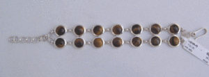 Bracelet fin en argent sterling 925 Shah Gems avec œil de tigre naturel pour hommes et femmes - Product Image 1