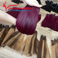 Offre Spéciale prix de gros vierge brut vietnamien extensions de cheveux humains os droit rouge couleur vin perruque armure haute cheveux humains