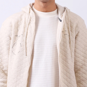 เสื้อฮู้ดซิปรูดซิปโอเวอร์ไซส์สำหรับผู้ชายผ้าคอตตอน100% สไตล์สตรีทแวร์ผ้าคอตตอน400แกรมสำหรับผู้ชายโอเวอร์ไซส์ผลิตตามสั่ง - Product Image 2