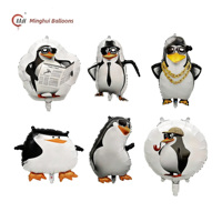 Globos de Aluminio de la Serie Pingüino al por Mayor, Globos de Animales de Dibujos Animados Flotantes con Helio para Decoración de Fiestas de Cumpleaños Infantiles
